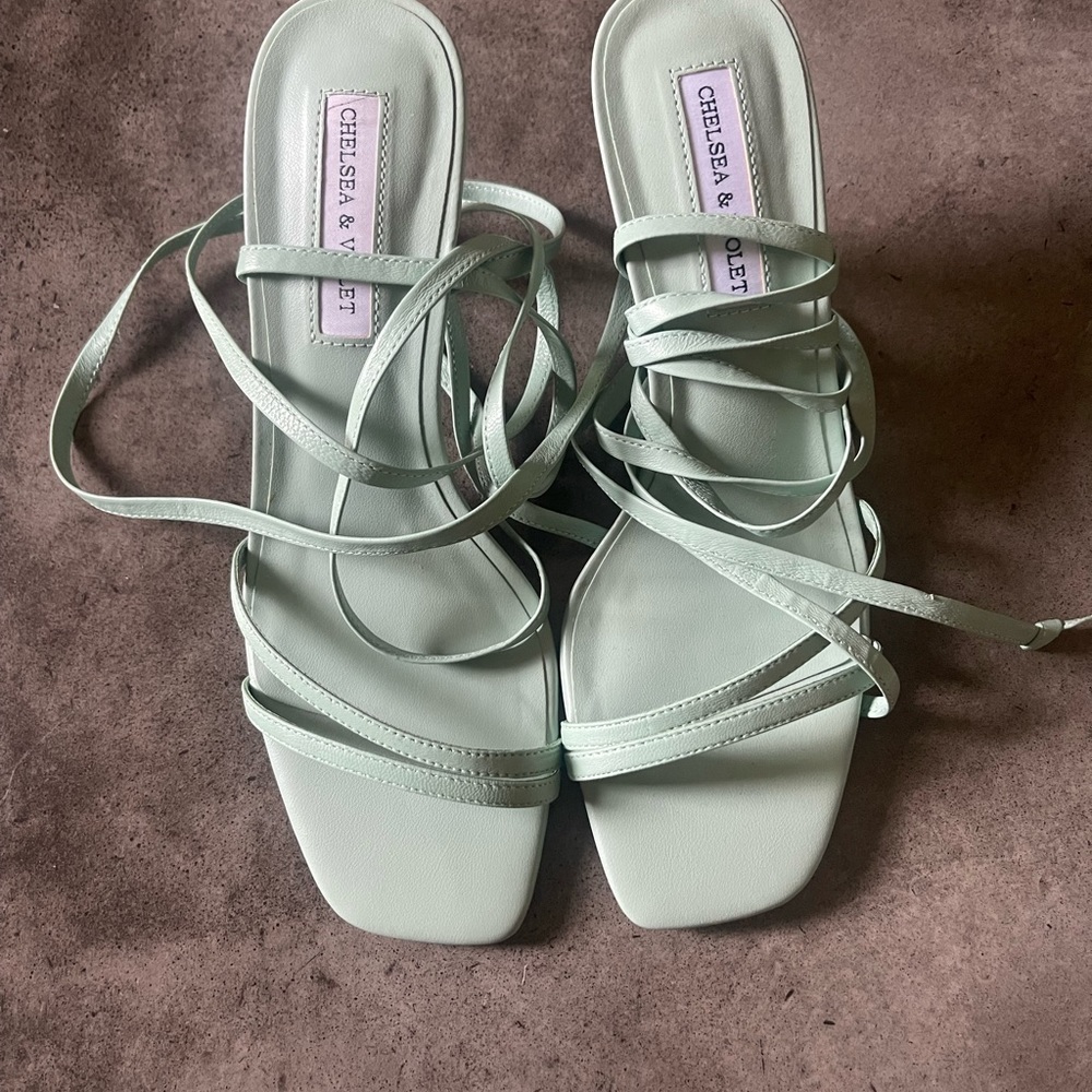 Chelsea and violet tie up strappy heels